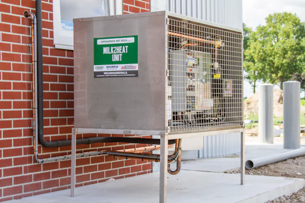 Condensing unit being used in Milk2Heat system