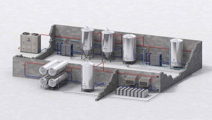 Mueller MaxxLine Commercial Brewery Chilling Solution Render