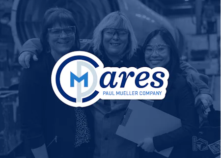 PMC Cares logo on light blue background